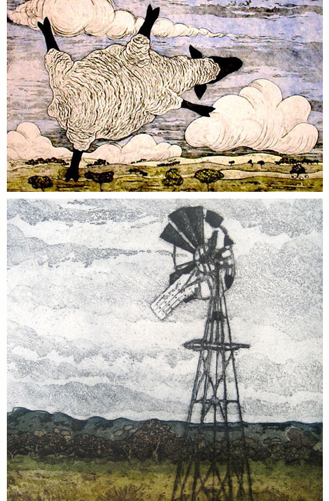 Kevin Foley prints: Wether Alert a windy day at Mia Mia (Top) Sentinel (Bottom)